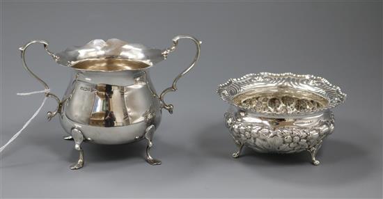 Two early 20th century silver sugar bowls, 7 oz.